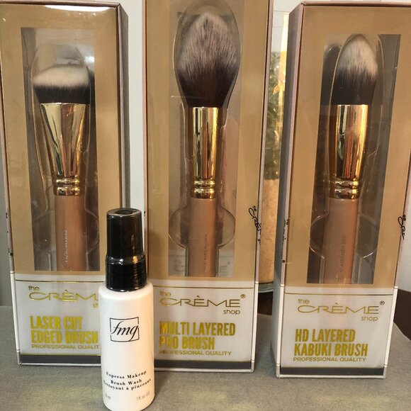 NEW!!! The Créme Shop Makeup Brush Set plus fmg Express Makeup Brush Wash - Picture 1 of 5